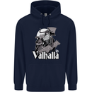 To Valhalla Viking Warrior Odin Mens 80% Cotton Hoodie Navy Blue