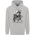To Valhalla Viking Warrior Odin Mens 80% Cotton Hoodie Sports Grey