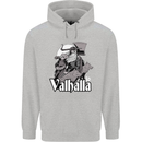 To Valhalla Viking Warrior Odin Mens 80% Cotton Hoodie Sports Grey