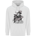 To Valhalla Viking Warrior Odin Mens 80% Cotton Hoodie White