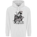 To Valhalla Viking Warrior Odin Mens 80% Cotton Hoodie White