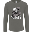 To Valhalla Viking Warrior Odin Mens Long Sleeve T-Shirt Charcoal