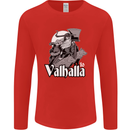 To Valhalla Viking Warrior Odin Mens Long Sleeve T-Shirt Red