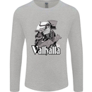 To Valhalla Viking Warrior Odin Mens Long Sleeve T-Shirt Sports Grey