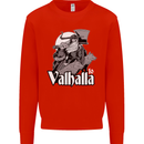 To Valhalla Viking Warrior Odin Mens Sweatshirt Jumper Bright Red