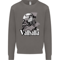 To Valhalla Viking Warrior Odin Mens Sweatshirt Jumper Charcoal