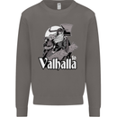 To Valhalla Viking Warrior Odin Mens Sweatshirt Jumper Charcoal