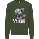 To Valhalla Viking Warrior Odin Mens Sweatshirt Jumper Forest Green