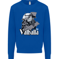 To Valhalla Viking Warrior Odin Mens Sweatshirt Jumper Royal Blue