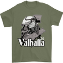 To Valhalla Viking Warrior Odin Mens T-Shirt 100% Cotton Military Green