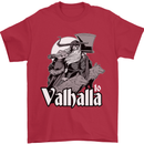 To Valhalla Viking Warrior Odin Mens T-Shirt 100% Cotton Red