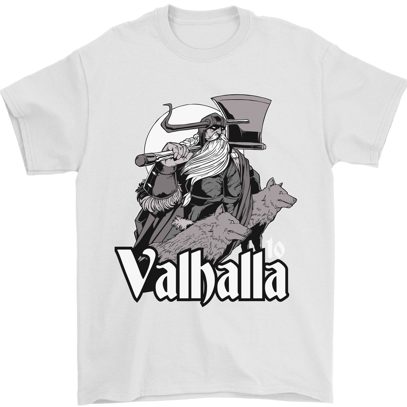 To Valhalla Viking Warrior Odin Mens T-Shirt 100% Cotton White