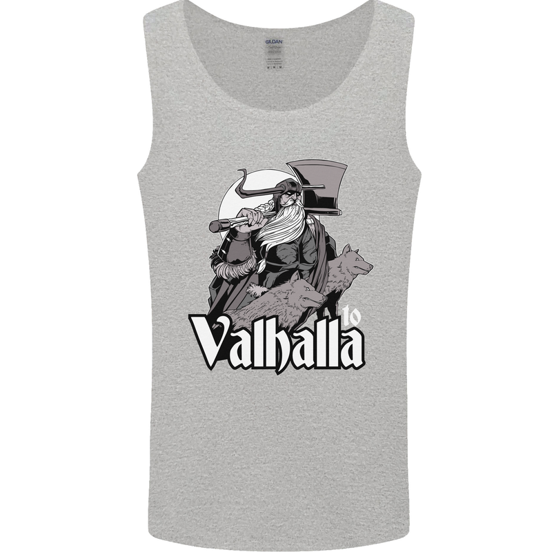 To Valhalla Viking Warrior Odin Mens Vest Tank Top Sports Grey