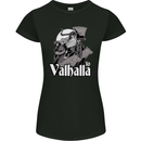 To Valhalla Viking Warrior Odin Womens Petite Cut T-Shirt Black