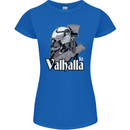 To Valhalla Viking Warrior Odin Womens Petite Cut T-Shirt Royal Blue