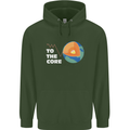 To the Core Climate Change ECG Heart Pulse Childrens Kids Hoodie Forest Green