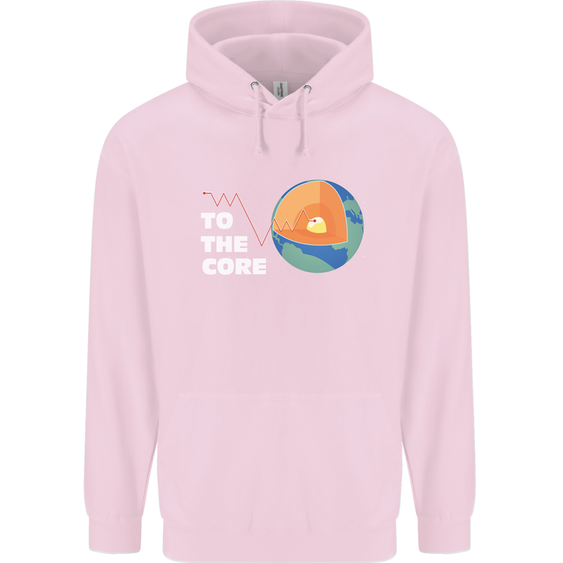 To the Core Climate Change ECG Heart Pulse Childrens Kids Hoodie Light Pink