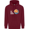 To the Core Climate Change ECG Heart Pulse Childrens Kids Hoodie Maroon