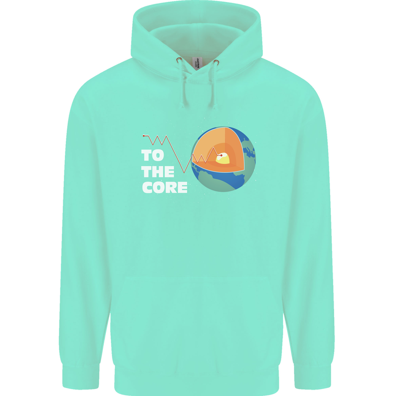 To the Core Climate Change ECG Heart Pulse Childrens Kids Hoodie Peppermint