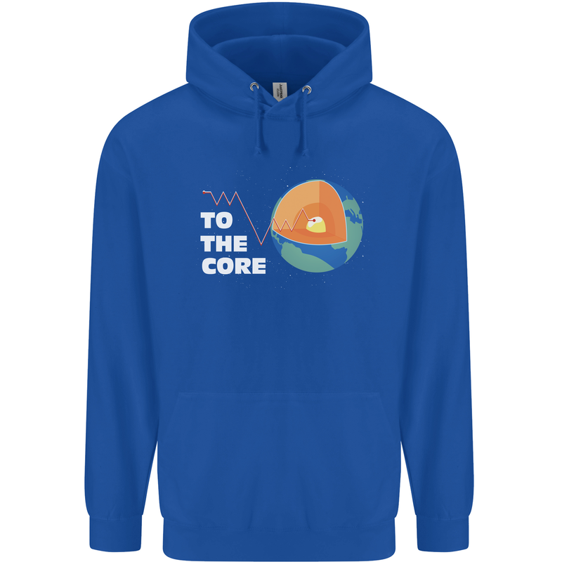 To the Core Climate Change ECG Heart Pulse Childrens Kids Hoodie Royal Blue
