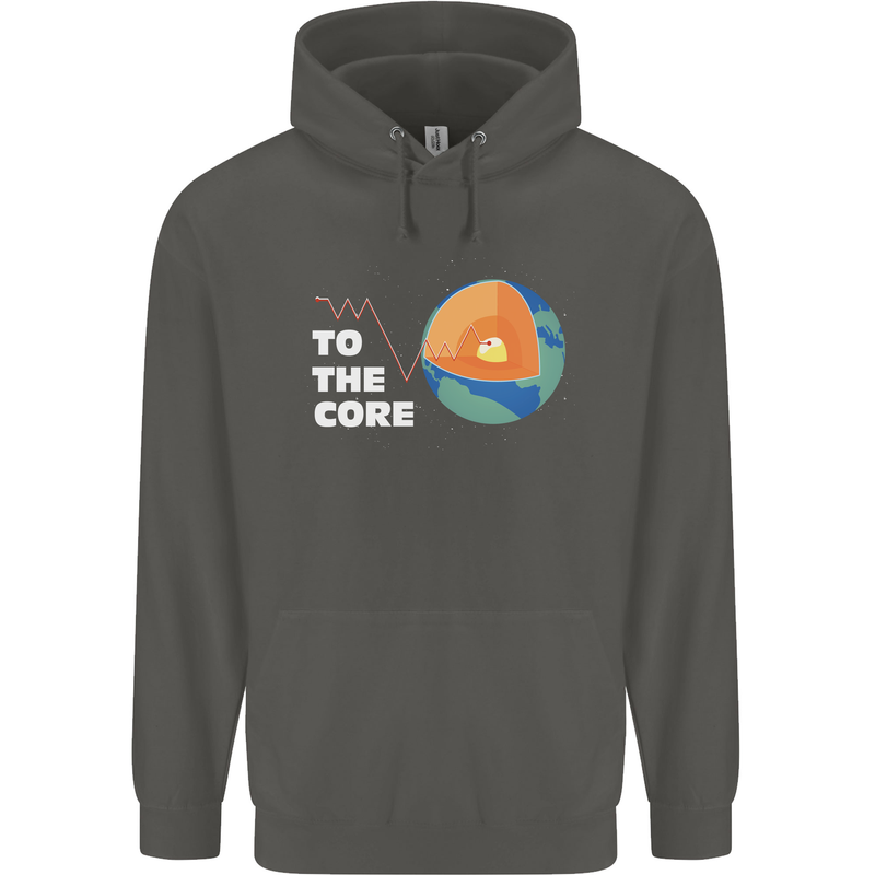 To the Core Climate Change ECG Heart Pulse Childrens Kids Hoodie Storm Grey