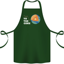 To the Core Climate Change ECG Heart Pulse Cotton Apron 100% Organic Forest Green
