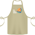 To the Core Climate Change ECG Heart Pulse Cotton Apron 100% Organic Khaki