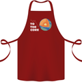 To the Core Climate Change ECG Heart Pulse Cotton Apron 100% Organic Maroon