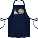 To the Core Climate Change ECG Heart Pulse Cotton Apron 100% Organic Navy Blue