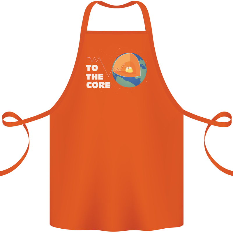To the Core Climate Change ECG Heart Pulse Cotton Apron 100% Organic Orange