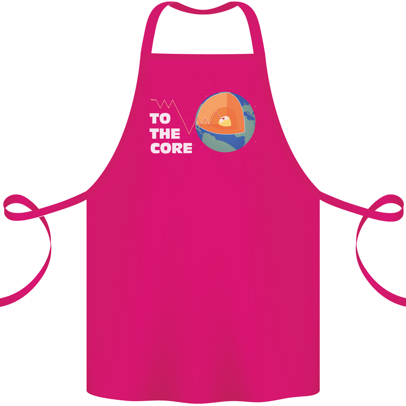 To the Core Climate Change ECG Heart Pulse Cotton Apron 100% Organic Pink
