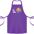 To the Core Climate Change ECG Heart Pulse Cotton Apron 100% Organic Purple