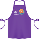 To the Core Climate Change ECG Heart Pulse Cotton Apron 100% Organic Purple