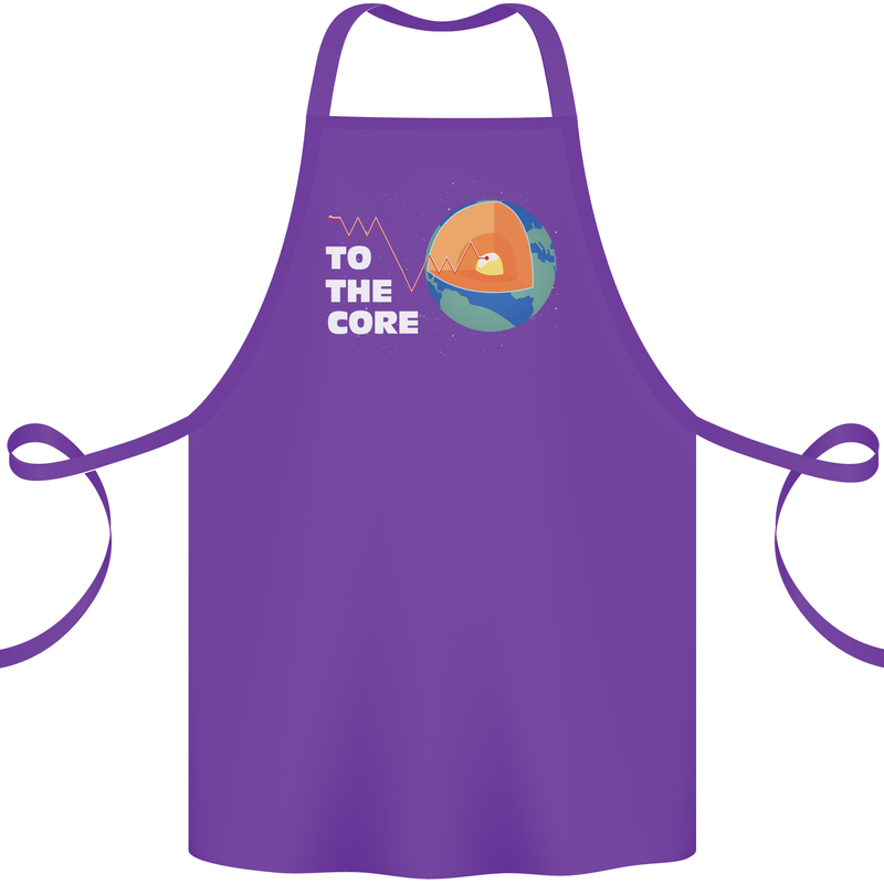 To the Core Climate Change ECG Heart Pulse Cotton Apron 100% Organic Purple