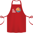 To the Core Climate Change ECG Heart Pulse Cotton Apron 100% Organic Red
