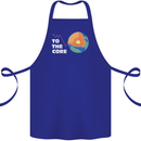 To the Core Climate Change ECG Heart Pulse Cotton Apron 100% Organic Royal Blue