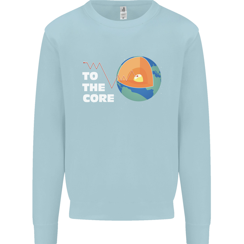 To the Core Climate Change ECG Heart Pulse Kids Sweatshirt Jumper Light Blue