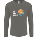 To the Core Climate Change ECG Heart Pulse Mens Long Sleeve T-Shirt Charcoal