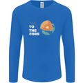 To the Core Climate Change ECG Heart Pulse Mens Long Sleeve T-Shirt Royal Blue