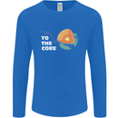 To the Core Climate Change ECG Heart Pulse Mens Long Sleeve T-Shirt Royal Blue