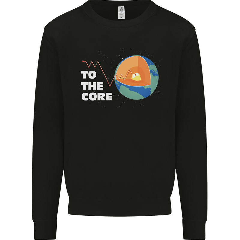 To the Core Climate Change ECG Heart Pulse Mens Sweatshirt Jumper Black