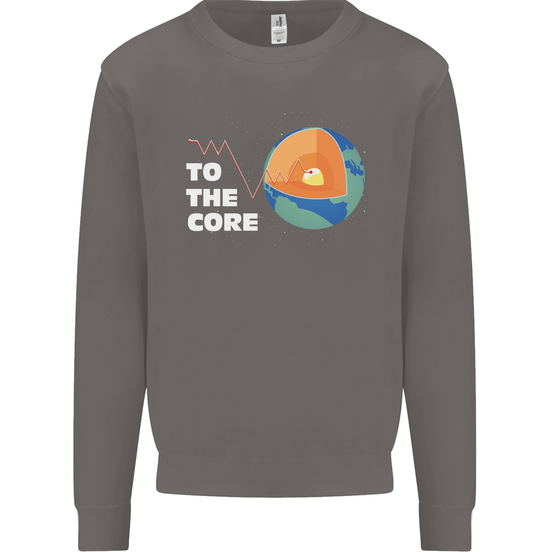To the Core Climate Change ECG Heart Pulse Mens Sweatshirt Jumper Charcoal