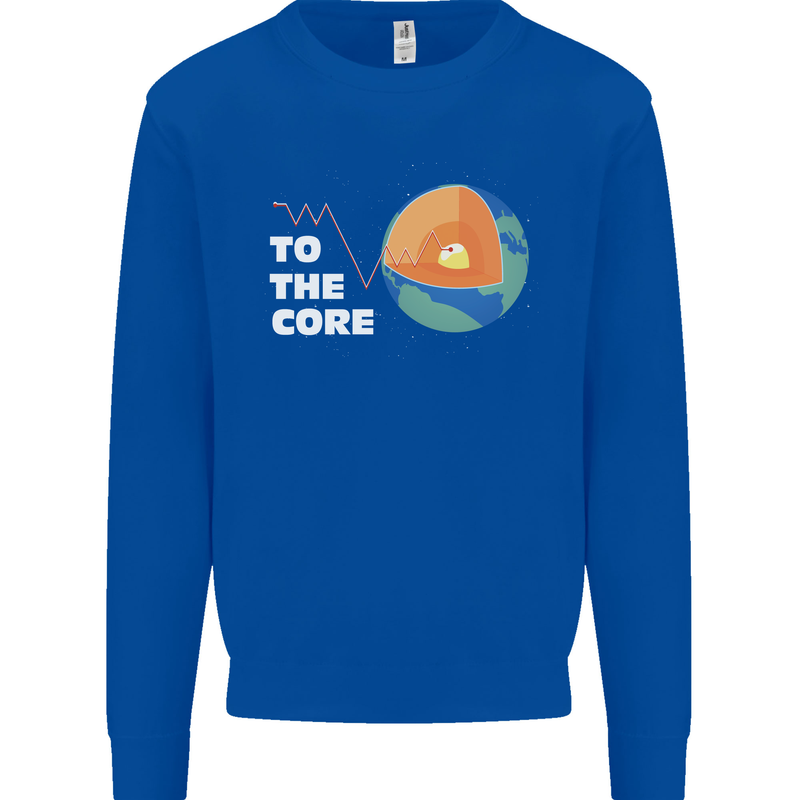 To the Core Climate Change ECG Heart Pulse Mens Sweatshirt Jumper Royal Blue