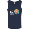 To the Core Climate Change ECG Heart Pulse Mens Vest Tank Top Navy Blue