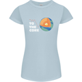 To the Core Climate Change ECG Heart Pulse Womens Petite Cut T-Shirt Light Blue