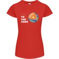 To the Core Climate Change ECG Heart Pulse Womens Petite Cut T-Shirt Red