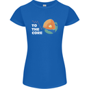 To the Core Climate Change ECG Heart Pulse Womens Petite Cut T-Shirt Royal Blue