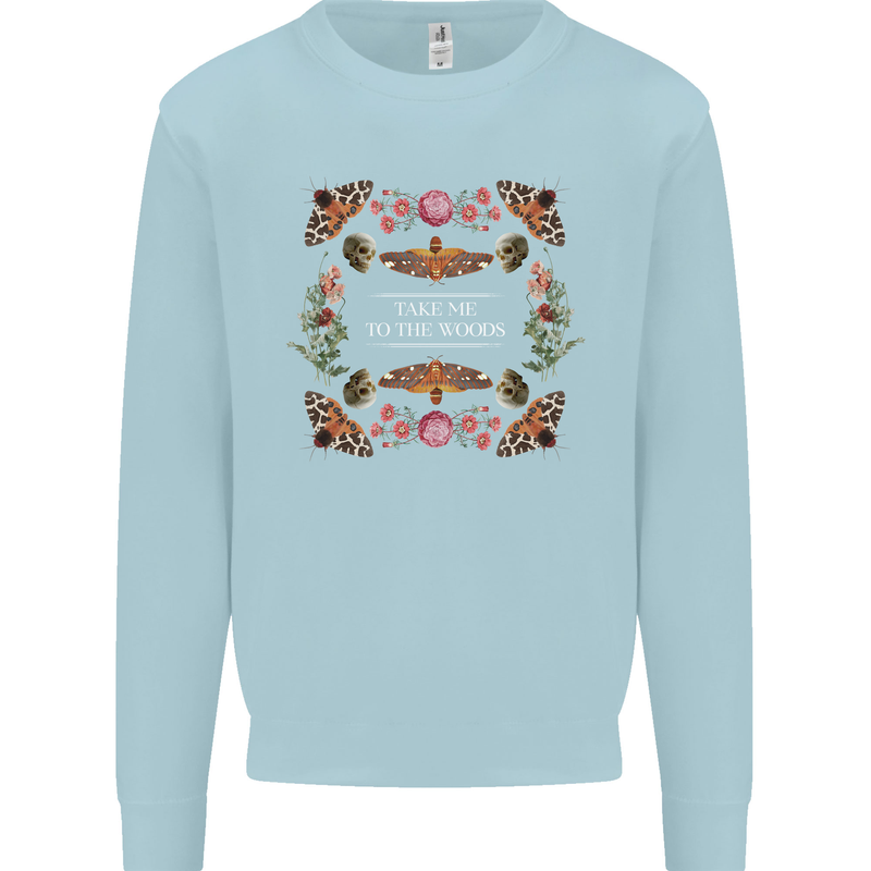 To the Woods Nature Outdoors Kids Sweatshirt Jumper Light Blue