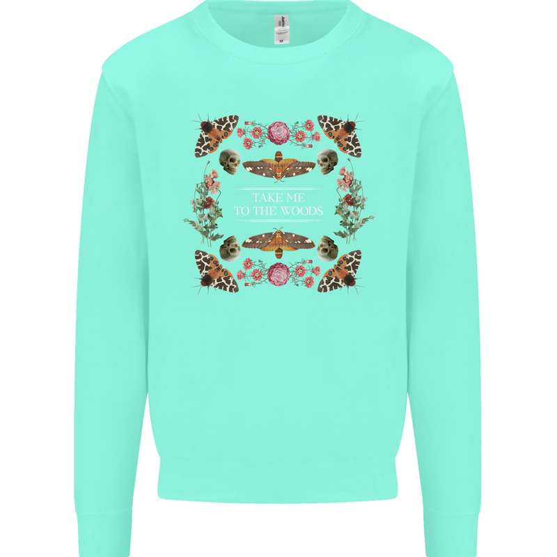 To the Woods Nature Outdoors Kids Sweatshirt Jumper Peppermint