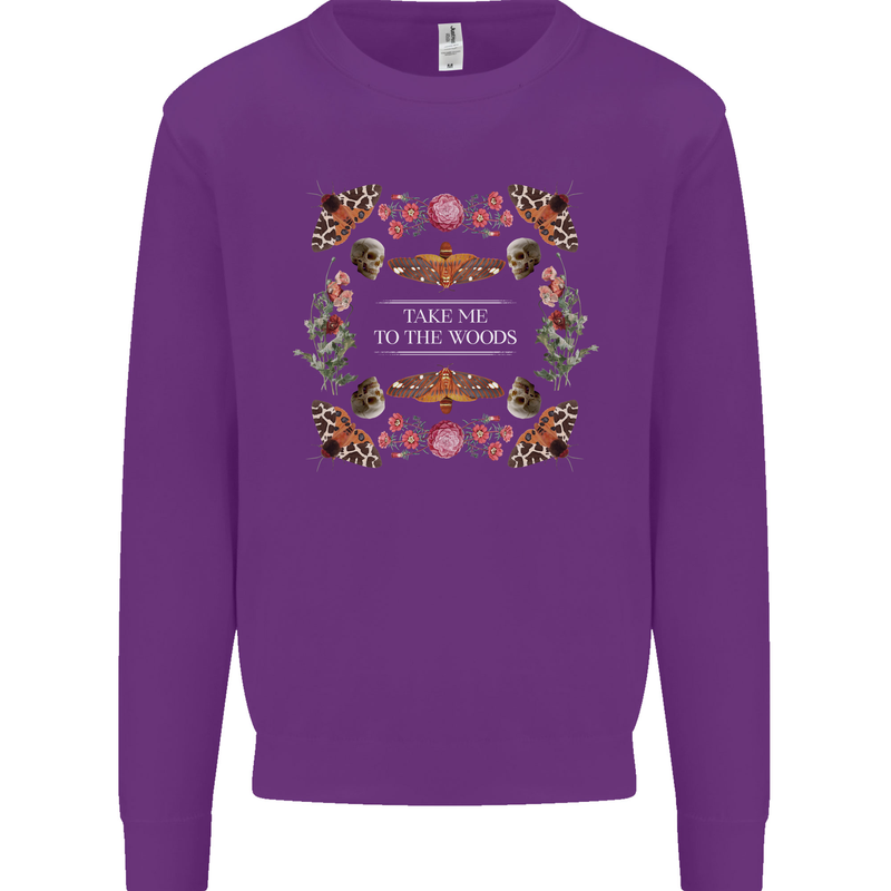 To the Woods Nature Outdoors Kids Sweatshirt Jumper Purple